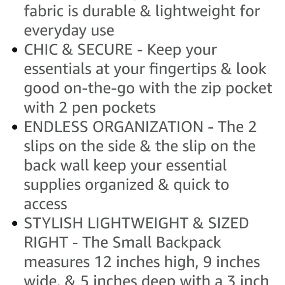 Vera Bradley Small Performance Twill Backpack Tangier Pattern - Picture 3 of 11